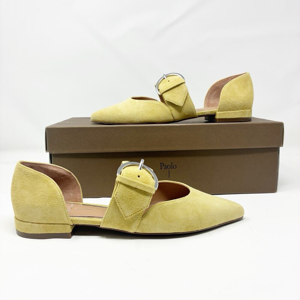 Linea Paolo Dean Mustard Yellow Flats 5 NIB